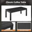 Table basse d'extérieur en aluminium toutes saisons, table d'appoint à lattes de patio noir avec un design durable et élégant pour tout jardin ou terrasse