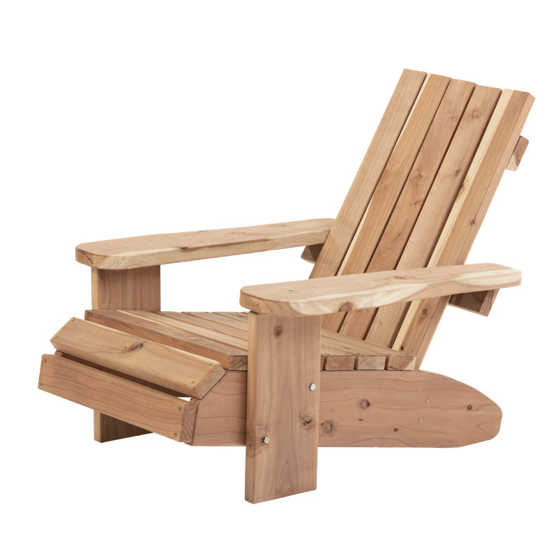 Chaise Adirondack Jack & June Redwood, chaise longue d'extérieur en bois durable, sièges de jardin confortables