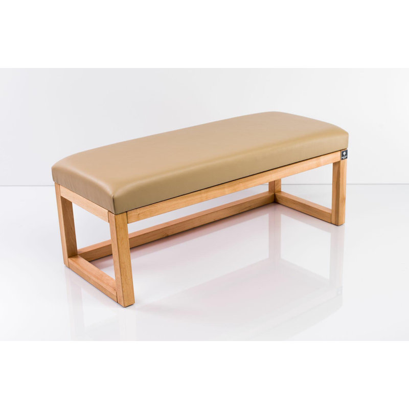 Faux Leather Upholstered Bench, 45cm H x 150cm W x 35cm D, Beige