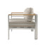 Fauteuil club d'extérieur en aluminium, structure argentée avec coussin beige, 1 pièce