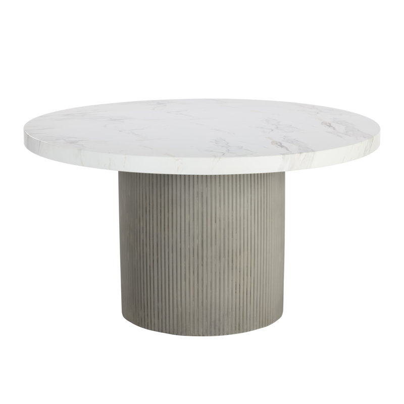 Table de salle à manger Zali, H 30 po x L 55 po x l 55 po, Gris