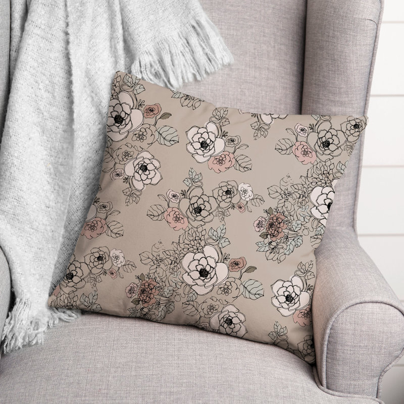 Polyester/Polyester Blend Throw Square Pillow Cover & Insert, Gray