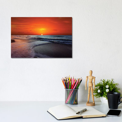 Two Crossing Waves At Sunrise In Miramar, Argentina by Luis Argerich - Wrapped Canvas Gallery-Wrapped Canvas Giclée