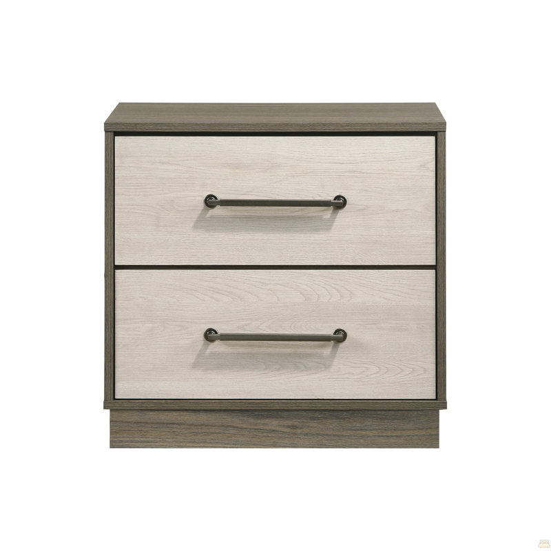 2-Drawer Nightstand With Floating Base Design