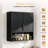 24.5"W Black Bathroom Wall Cabinet With Double Doors and 3 Shelves-137787810