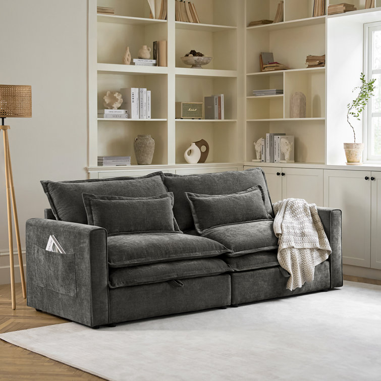 Felipe Modern 87" Cloud Storage Sofa With Dual-Layer Cushion
