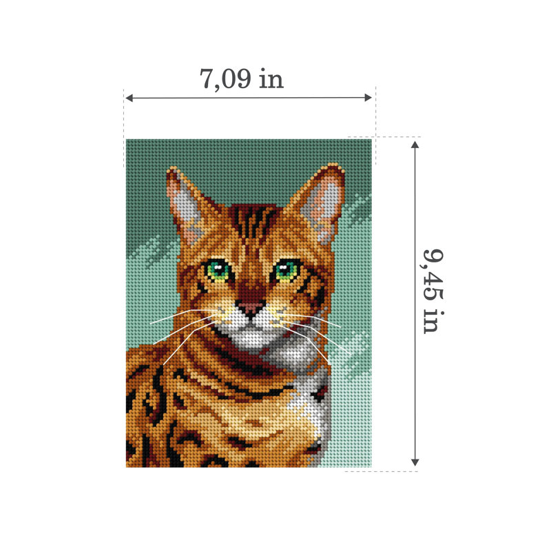 Toile à broder à l'aiguille pour demi-point sans fil Bengal 3362F