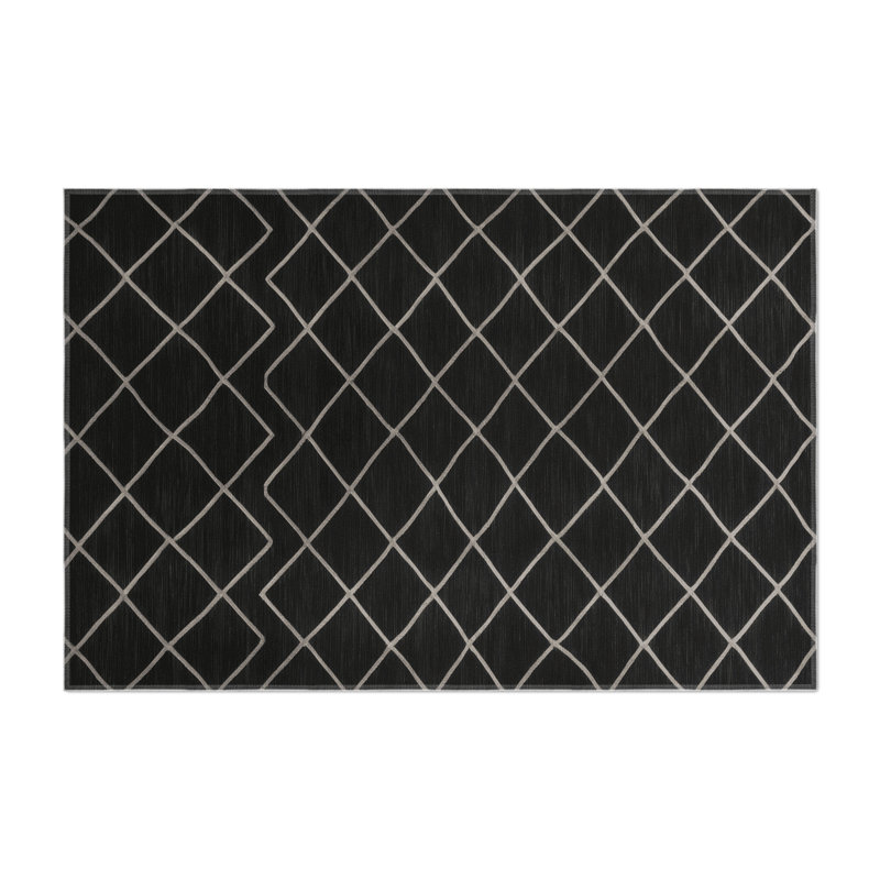 Tapis gris intérieur et extérieur Trellis, Rectangulaire 8 pi x 10 pi