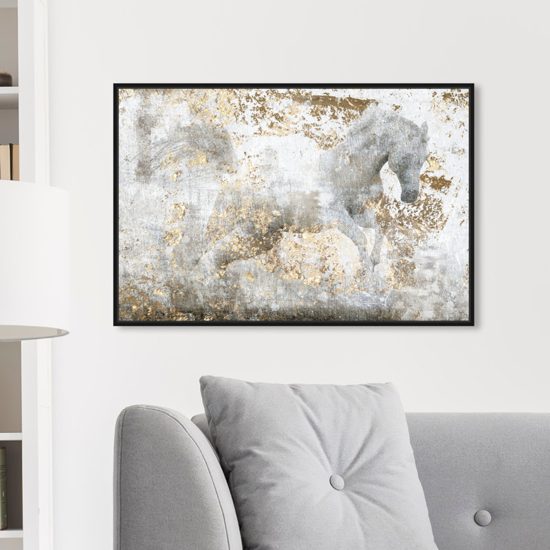 «Animals Courir», reproduction d'art graphique, Cadre noir, L 30 po x H 20 po