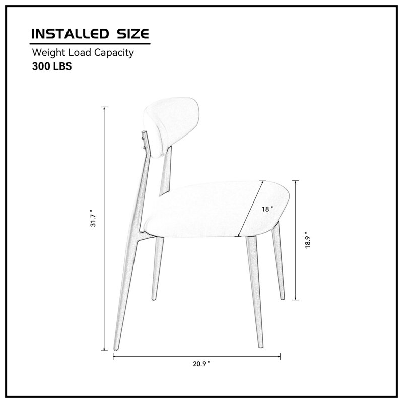 Chaise rembourrée Estefanita, Gris, Ensemble de 4