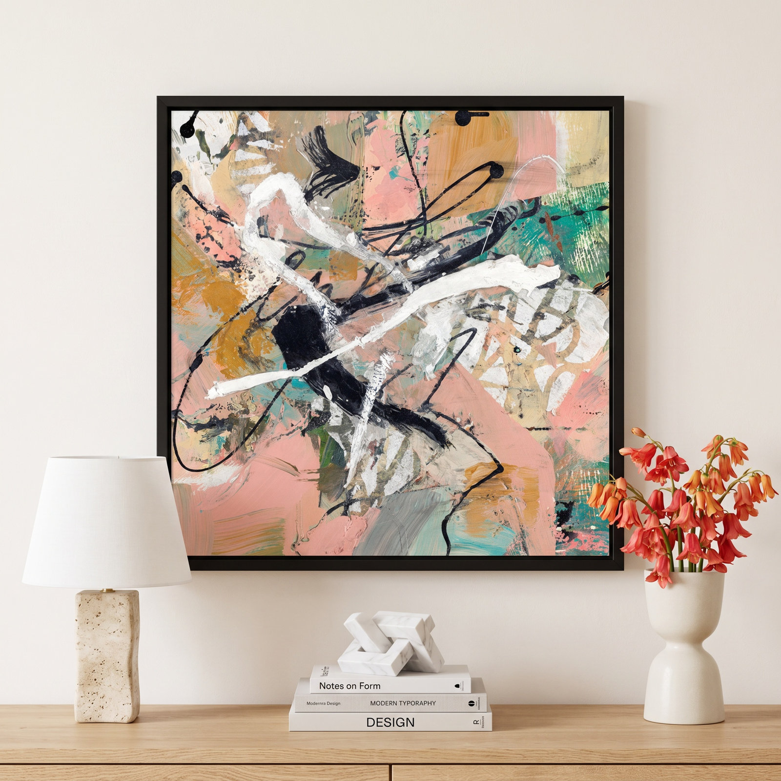 Sutter "Fluid" Print by Suzanne McCourt, 25" H x 25" W, Black