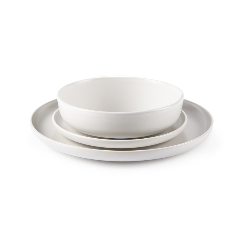 Nordic 12 Piece Ceramic Dinnerware Set - Service for 4, White