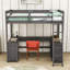 Lit mezzanine avec bureau en U et tablettes de rangement-882918579-882918577