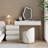 Humply Modern Makeup Vanity Set PU Leather Dressing Table with Stool & LED Mirror-1548368890