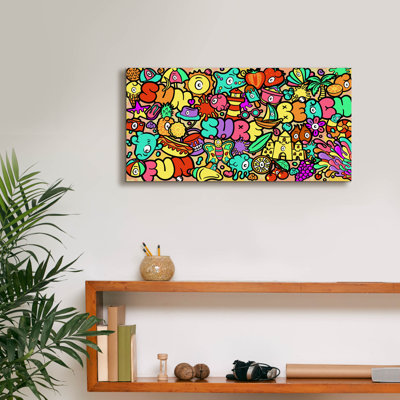  'Summer Doodles' by Matt Wills Canvas Wall Art, 24" x 12"