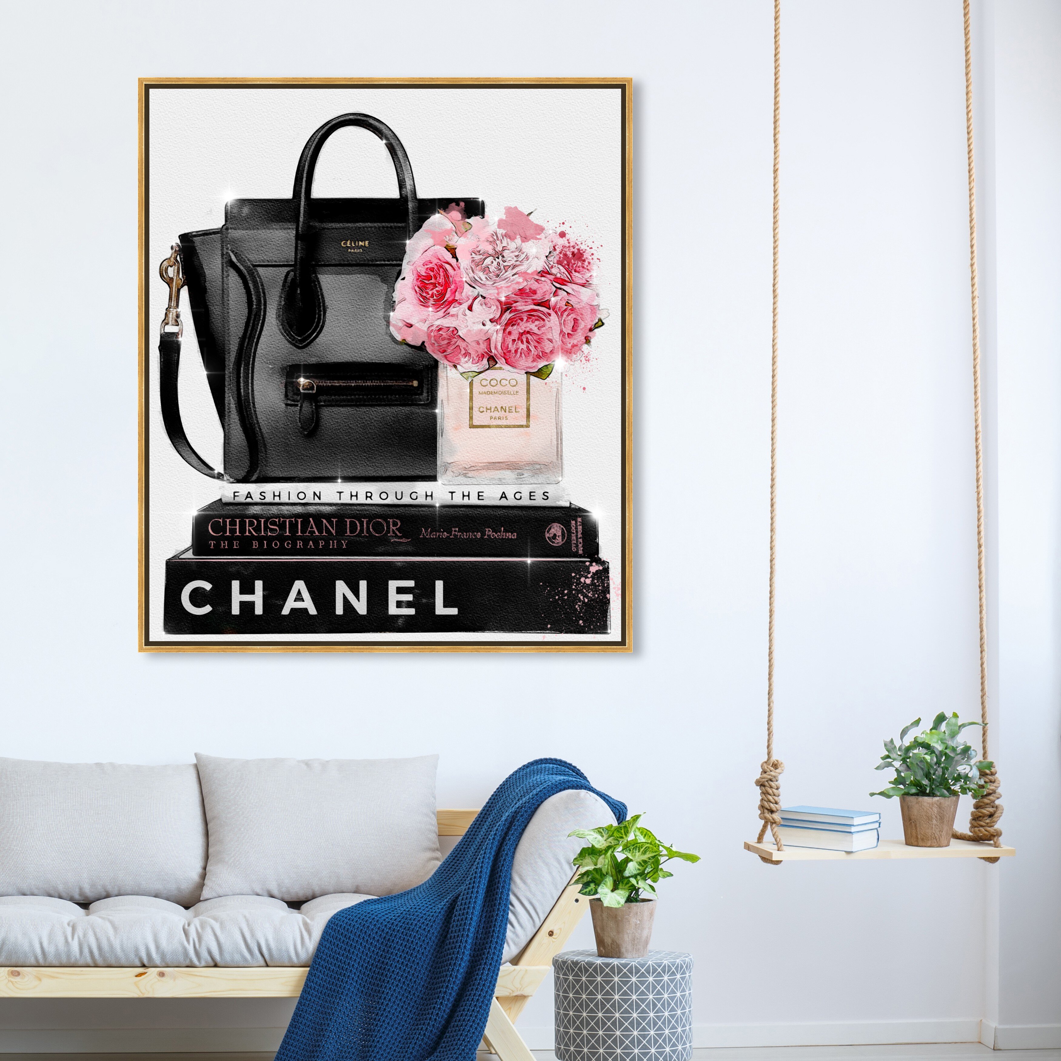 pink and black chanel room decor