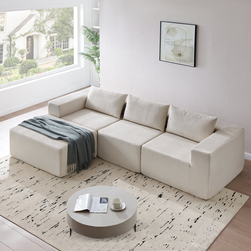Canapé modulaire en velours côtelé Bridger