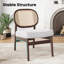Chaise d'appoint en rotin, chaise de salon rembourrée avec dossier en rotin et structure en bois, chaise de lecture moderne de style Mid-Century pour le salon, la chambre à coucher-950301721
