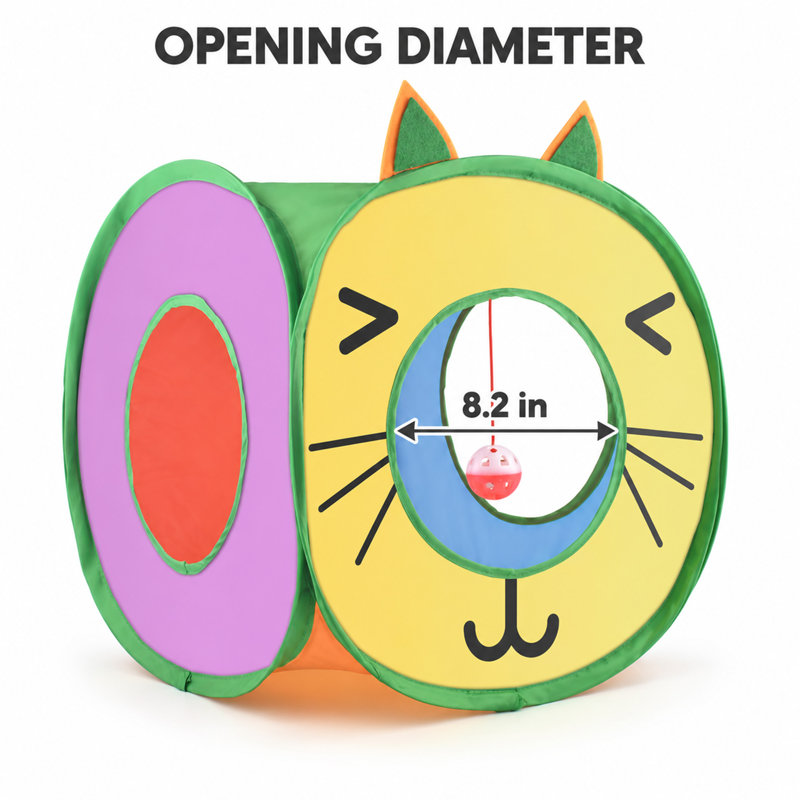Cachette pliable pour chat avec 3 ouvertures et structure en acier pliable