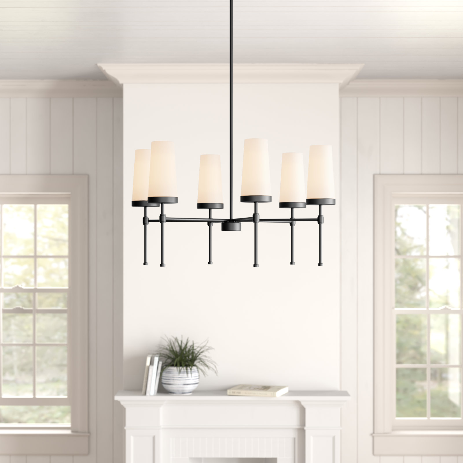 Dolfi 6 - Light Chandelier, Matte Black