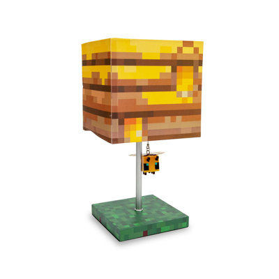 Minecraft Yellow Bee Nest Block Desk Lamp with 3D Bee Puller Croner