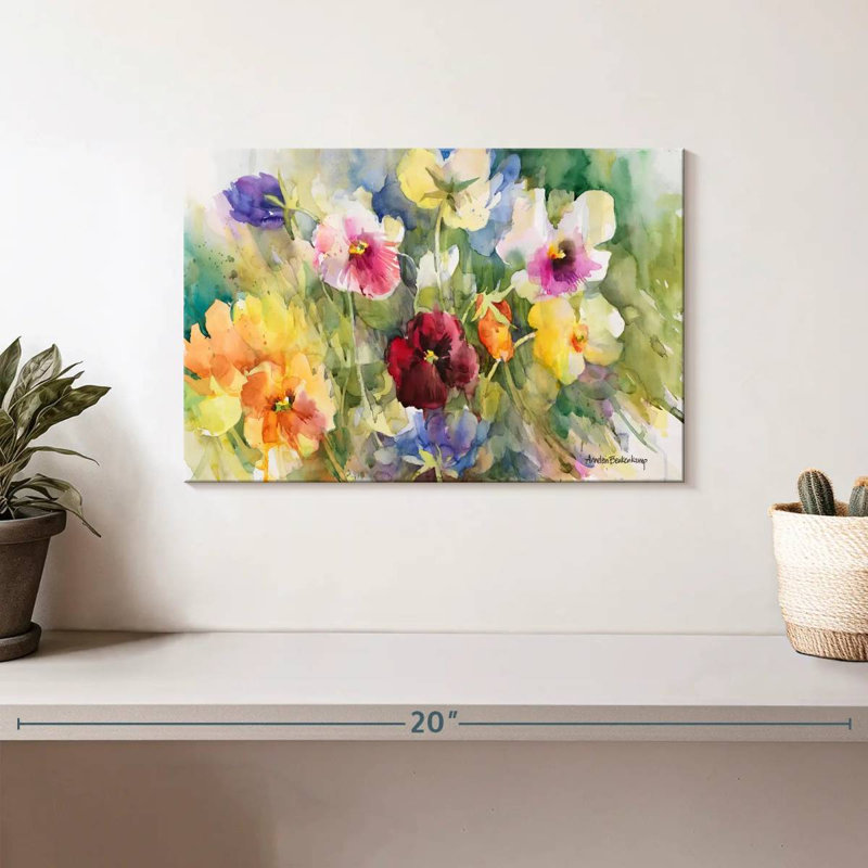 Harnek Pansies Posing, 8" H x 12" W