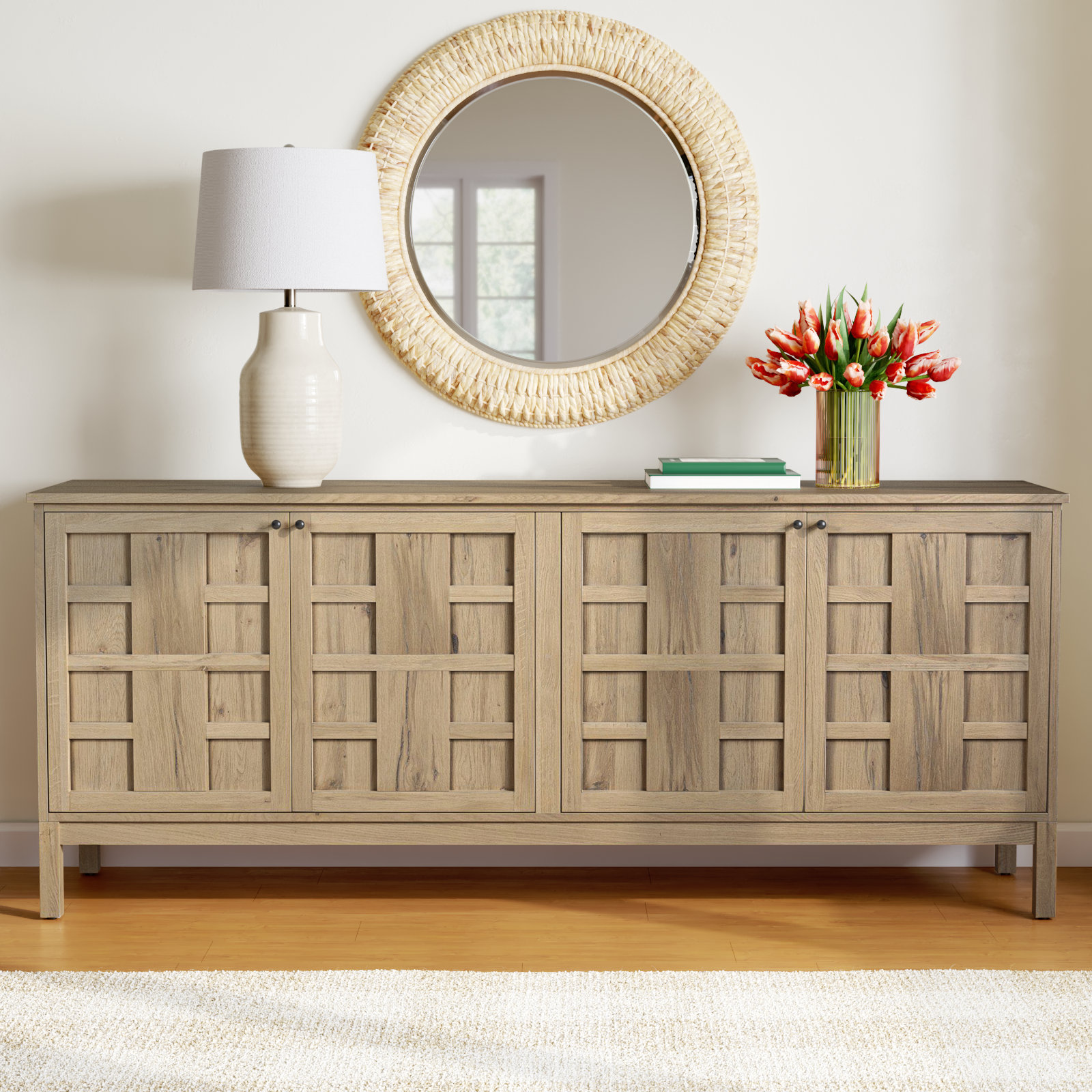 Colina 82'' Sideboard, Aged Natural Oak