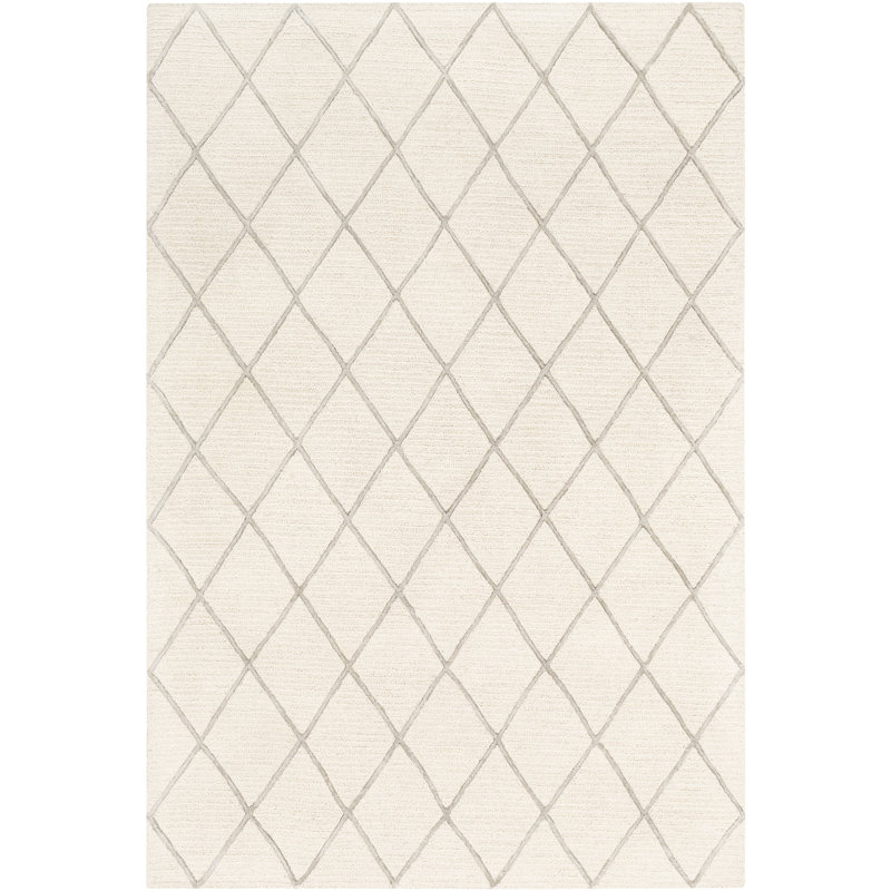 Tapis touffeté à la main crème / taupe Lynden, Rectangle 2 pi x 3 pi