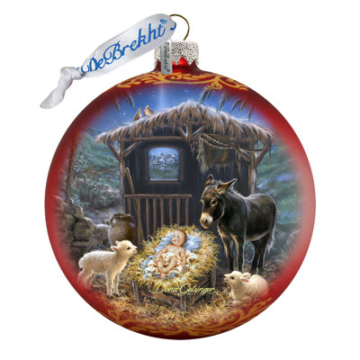 Holiday Splendor 3'' Handmade Glass Animals Ball Ornament