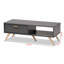 Table basse à 1 tiroir et 1 tablette grise avec détails dorés Vale, H 13,54 po x P 15,53 po x l 39,29 po Vale