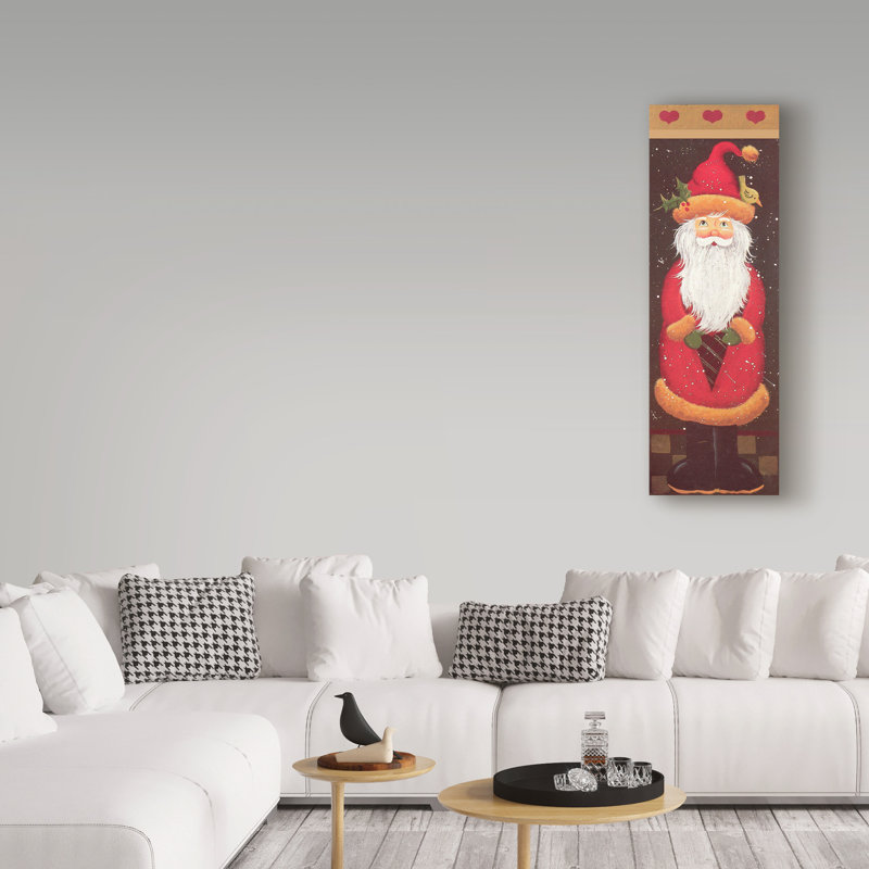 Toile « pères noël oiseau », H 47 po x l 16 po x P 2 po