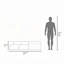 Meuble télé en chêne naturel et blanc avec porte rabattable et tablette ouverte