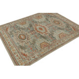Distressed Homage Hand Knotted Wool Floral Area Rug