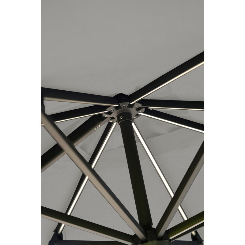 Cerena 300cm Lighted Cantilever Parasol, Light Grey