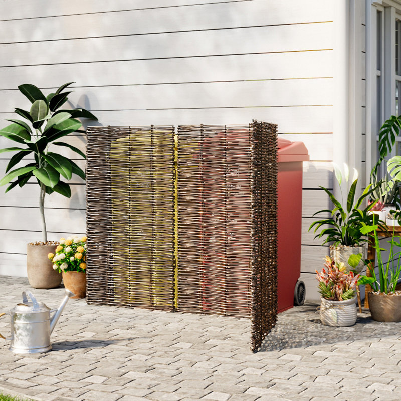 Caffie 115cm H x 284cm W Wicker Fence Panels Included