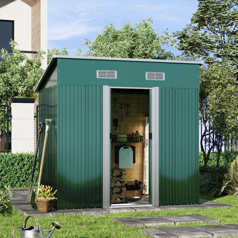 Compact Metal Storage Tool Shed for Garden Patio