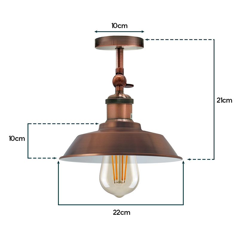 Hull Semi Flush Mount, No