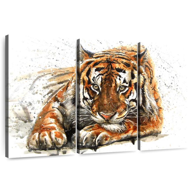 Brampt Tiger Leer, 28" H x 45" W