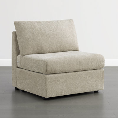 Makena 33.8" W Comfy Upholstered Armless Chair