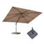 Parasol rectangulaire en porte-à-faux beige de 132 po x 108 po avec tissu recyclé résistant à la décoloration et rotation à 360 degrés-1047785546-1007040245