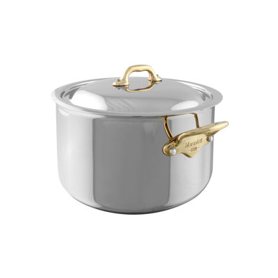 Mauviel M'cook B Stewpan With Lid, Brass Handles, 3.4-Qt