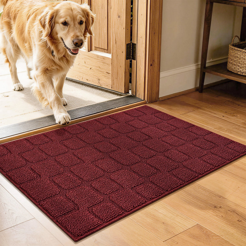 Tapis antidérapant antidérapant et résistant, Rouge, 32 po x 40 po