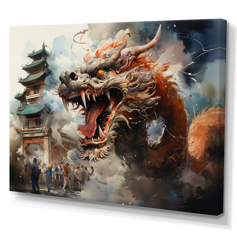 «Snedeker China Art Imperial Dragon III», reproduction sur toile, H 30 po x l 40 po x P 1,5 po, Toile tendue