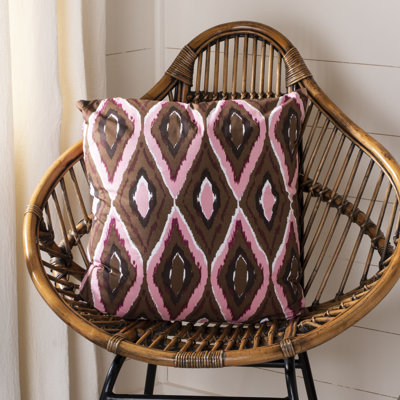 Tristan Ikat Cotton Reversible Throw Pillow