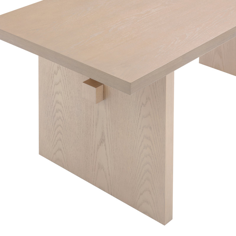 Table de salle à manger moderne en bois massif pour 6 personnes, Chêne brut