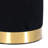 12" Round Velvet Storage Ottoman with Gold Base, Upholstered Vanity Stool & Footrest-1541189197-1541189196
