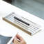 Plateau à stylos en cristal avec détails en laiton - Porte-stylo transparent de luxe pour bureau