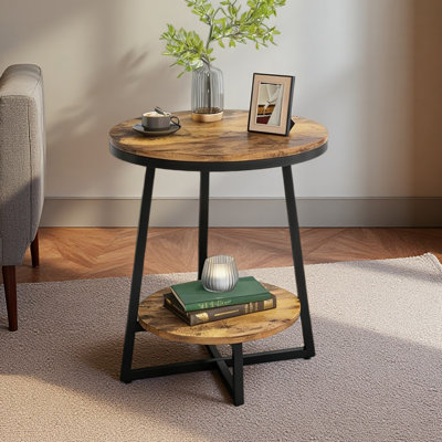 Table d'appoint moderne, table de bout rustique, table basse ronde