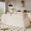 Canapé-lit causeuse 100% polyester beige-130075139