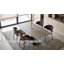 Grey Sintered Stone Dining Table with Black Carbon Steel Cross Legs, Modern Minimalist Design-2103281066